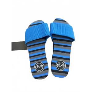 Heal Blue and Black Striped Slide Sandals size 6